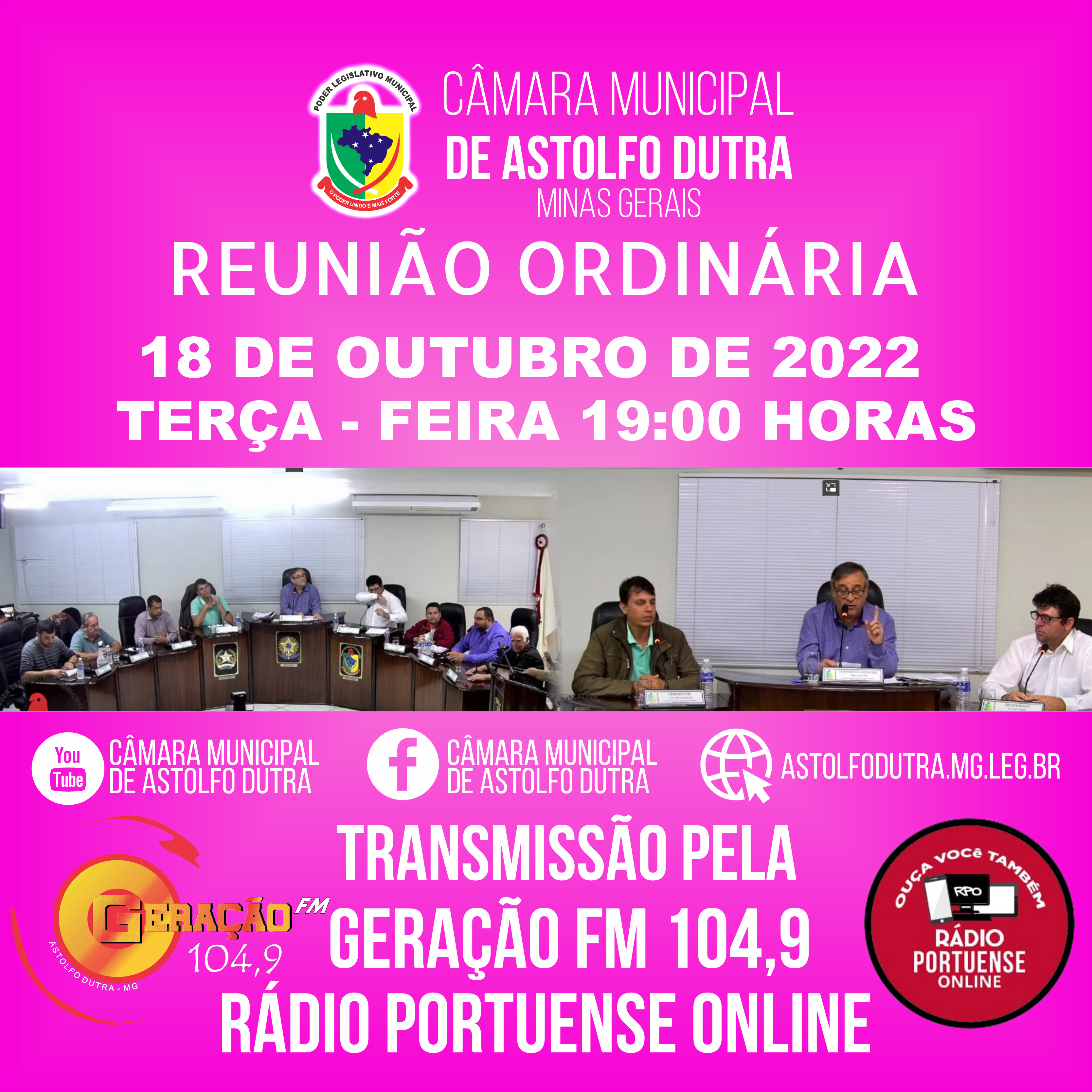 PAUTA DA REUNIÃO 18 DE OUTUBRO DE  2022