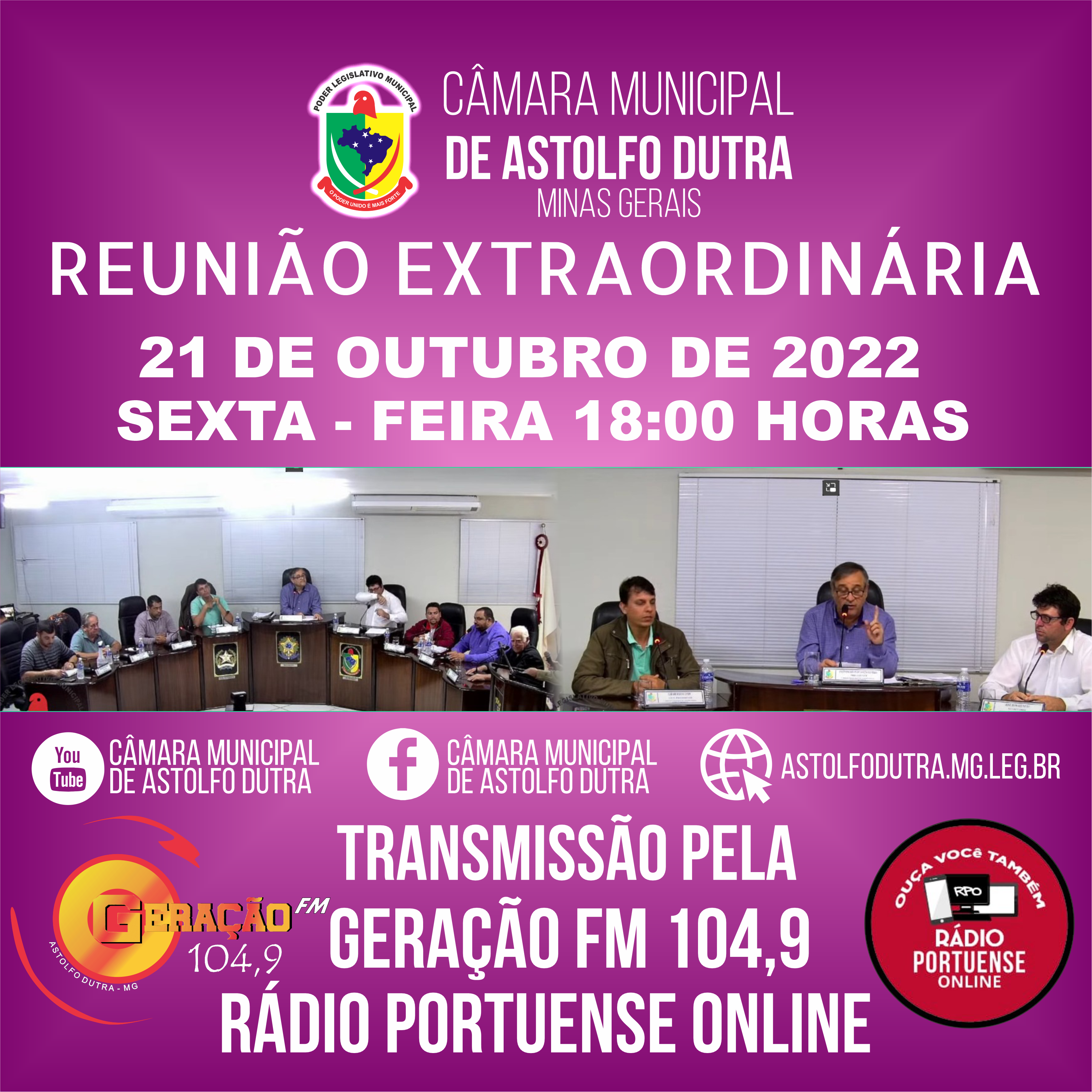 PAUTA REUNIÃO EXTRAORDINÁRIA 21 DE OUTUBRO 2022