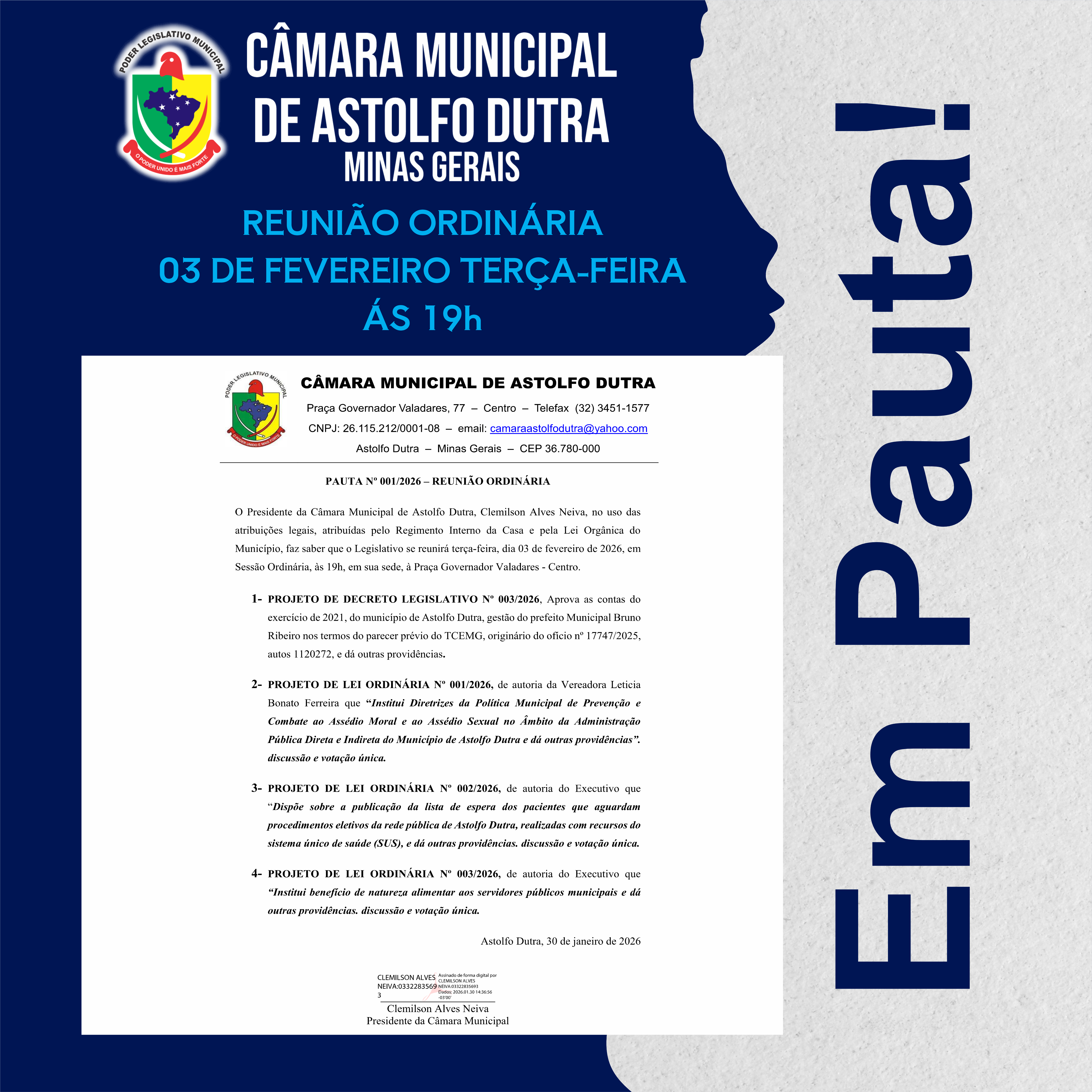 CÂMARA MUNICIPAL INFORMA